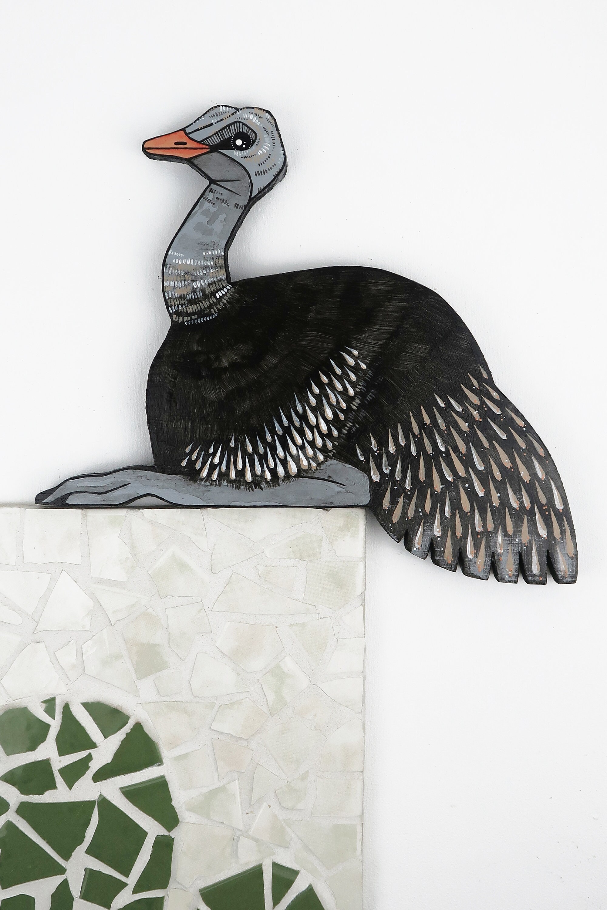 Ostrich Artwork Wooden Door Topper Hand Painted Home Gift Etsy