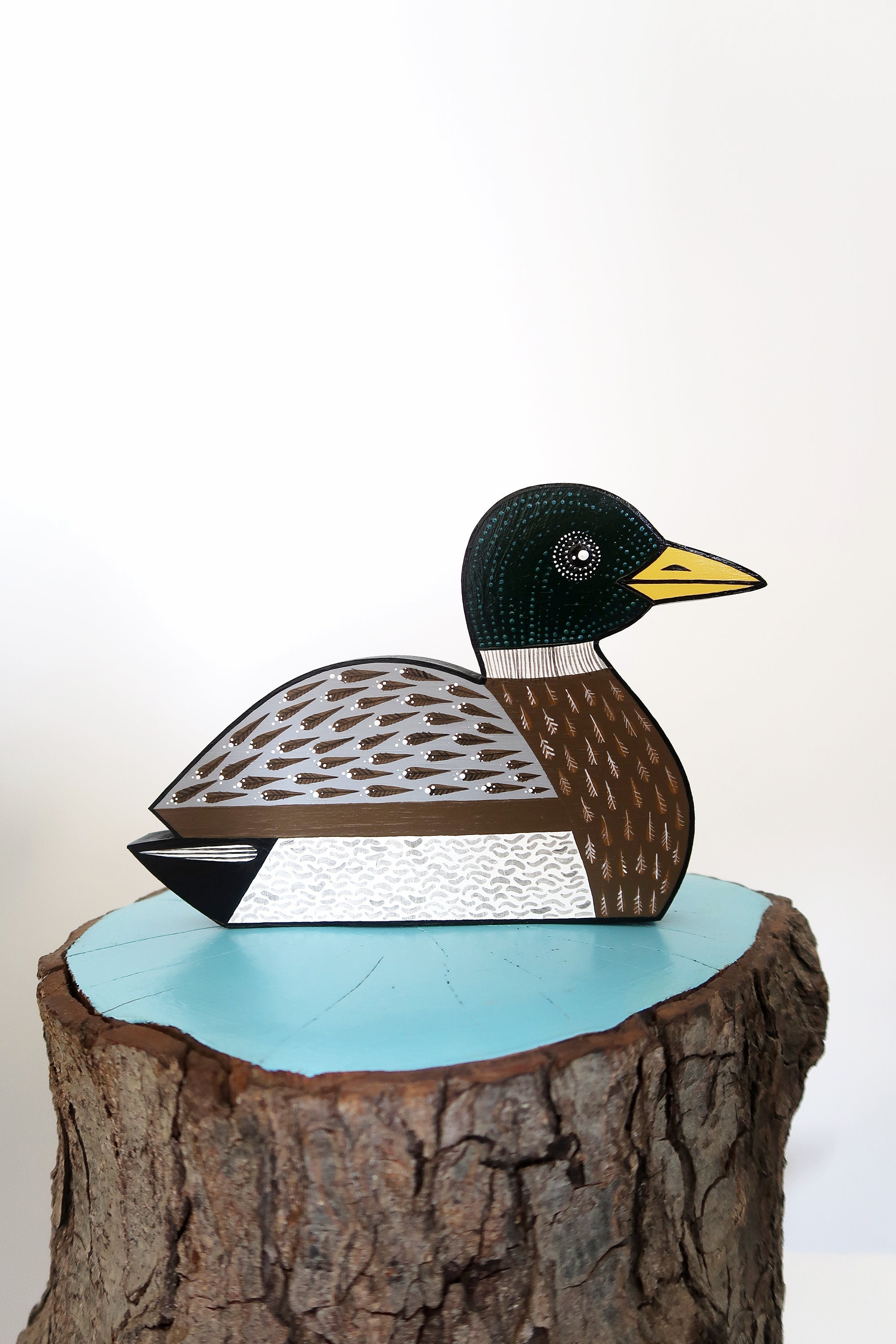 Tête de canard colvert Dessin à l'encre et à l'aquarelle | Photo Premium