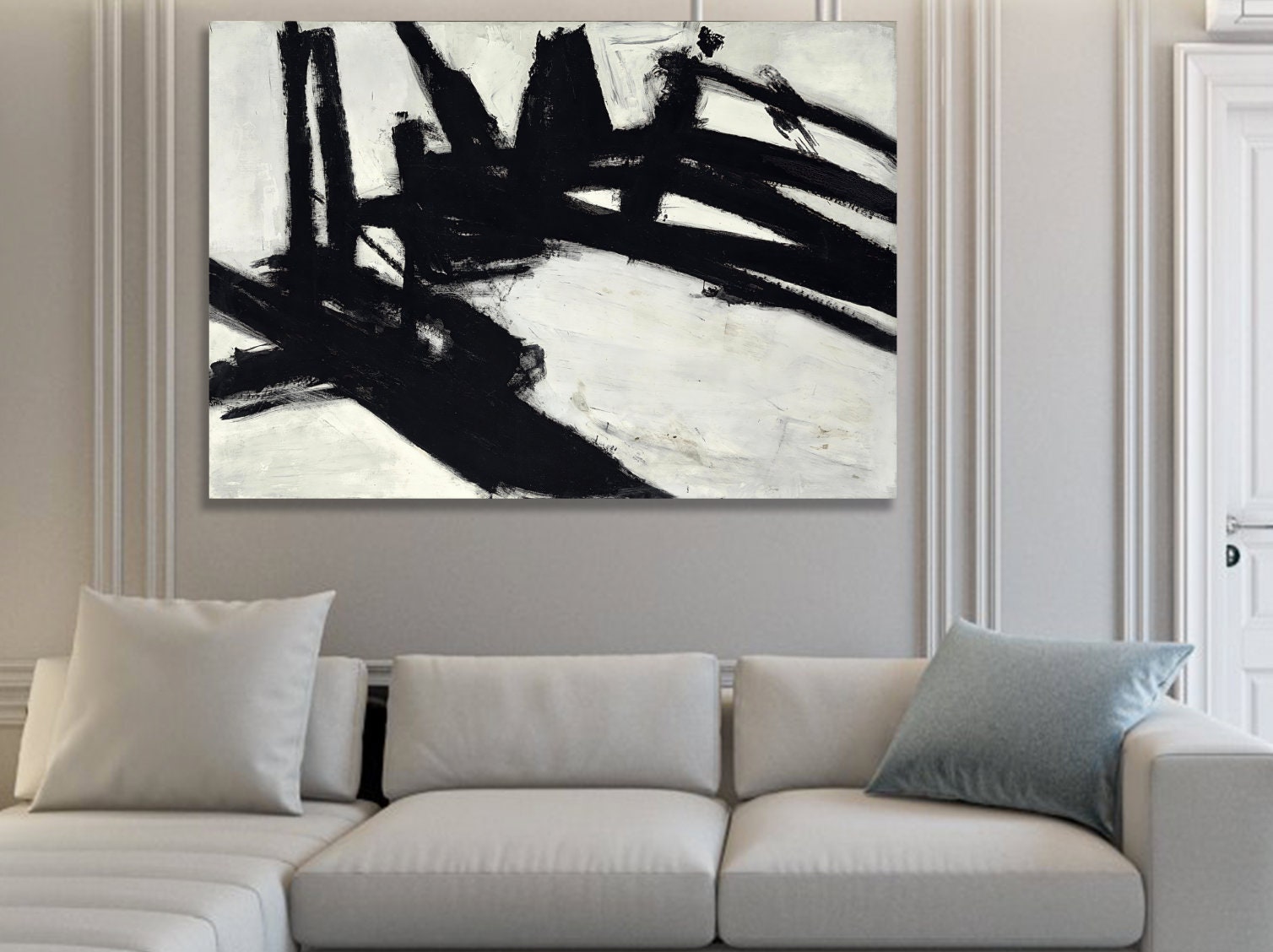 Franz Kline White Background Black Lines Curves - Etsy