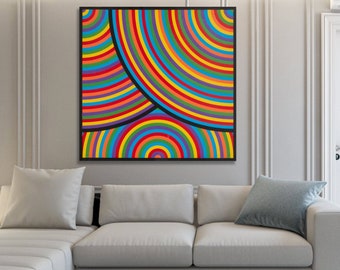 Sol LeWitt, Lines, Stripes, Rainbow, Circle, Abstraction, Geometry, Suprematism, Home Decor, Office Decor, Pub Decor, Canvas Print,