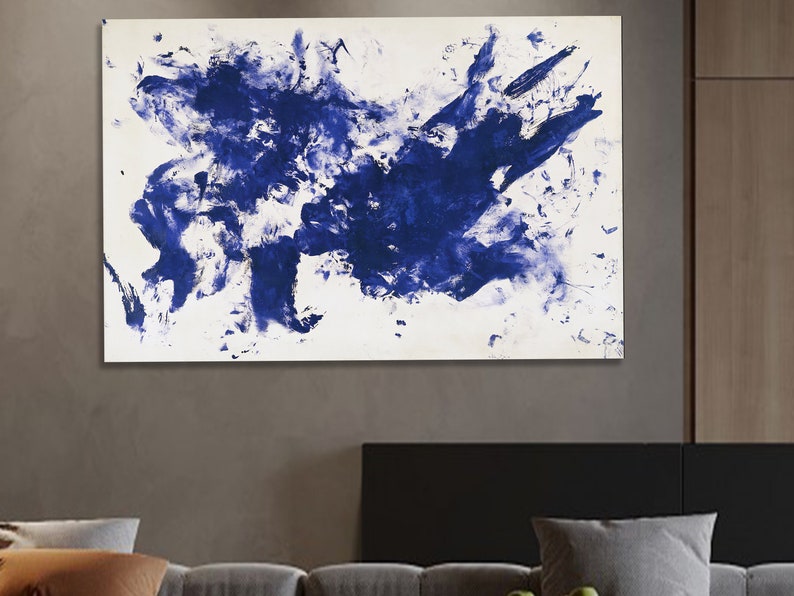 YVES KLEIN blue abstraction large strokes Modern modern Etsy
