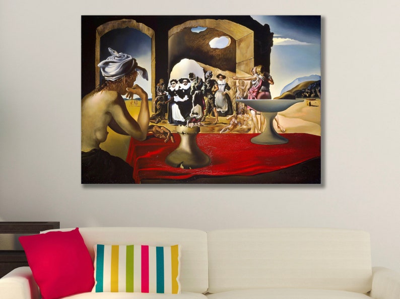 Marché aux esclaves avec buste de Voltaire, Salvador Dali, Abstraction