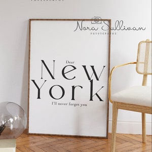 Dear New York Print, Poster, Print, Wallart, Fine Art-Print, Quotes, Sayings, Typography, Art: Wanderlust Adventure, Travel