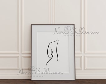 Feminine Body Line Art Print, Minimalist Drawing (Digital Download)