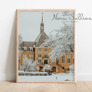 Saint Mary&#39;s College, Snow Photography, Printable Poster, Printable Photo, Photography Print, Printable Wall Art