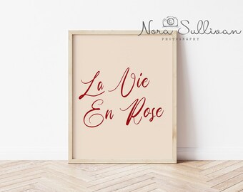 La Vie En Rose Quote Etsy