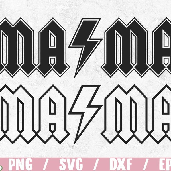 Mama ACDC svg / rocker mom png dxf  / mother's day svg / mom quote /  print for shirt  / commercial use