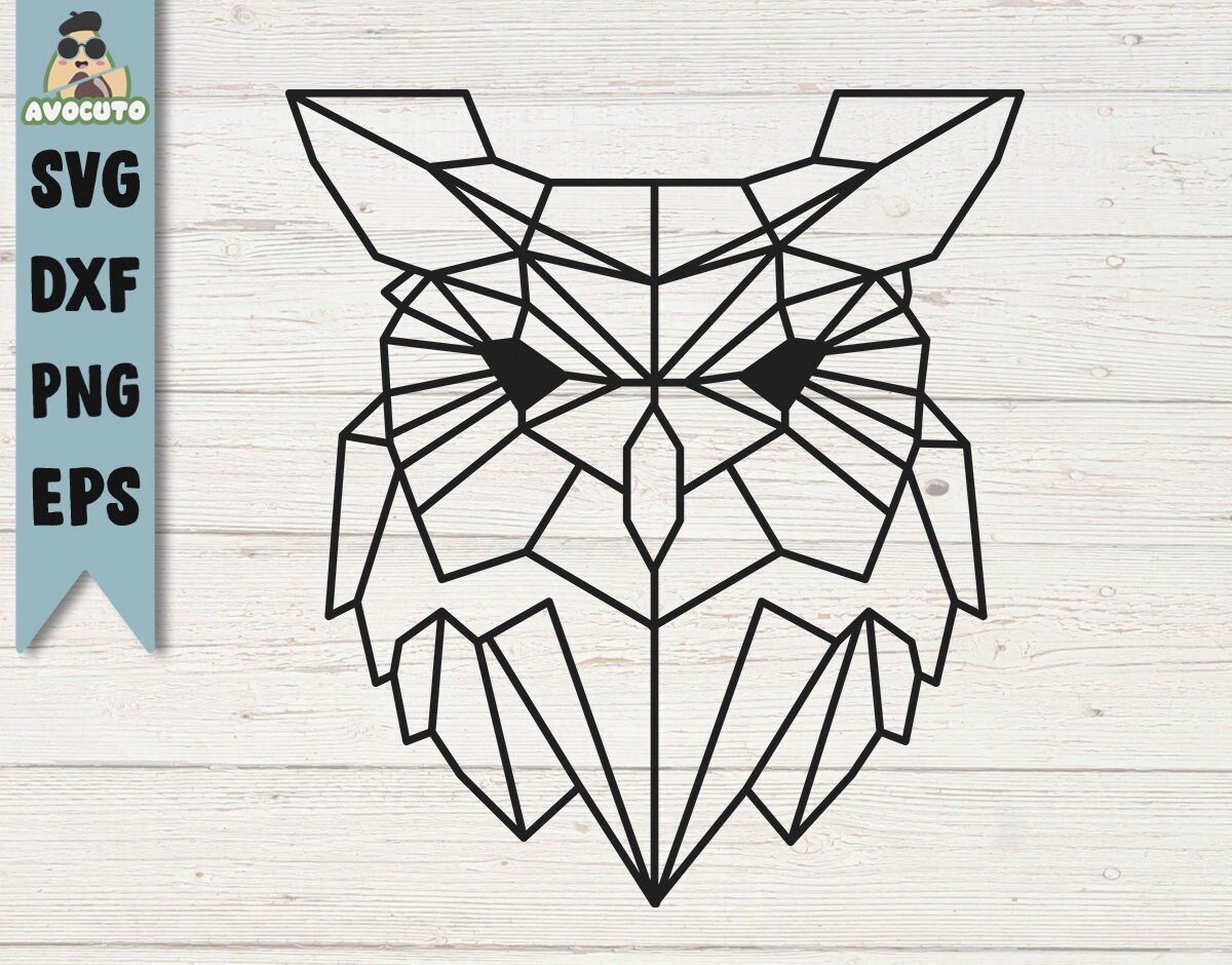 Geometric Owl Svg / Linear Owl Svg / Minimalist Owl Tattoo / - Etsy