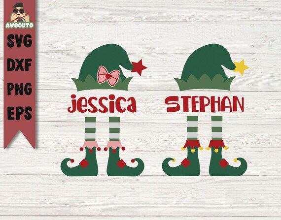 Download Christmas Elf Svg Elf Split Name Svg Personalized Etsy