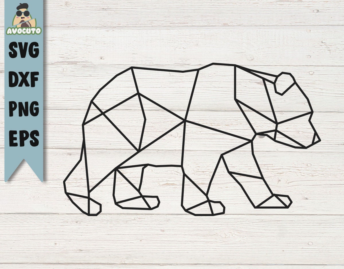 Geometric Bear Svg / Linear Animals Svg / Minimalist Bear - Etsy