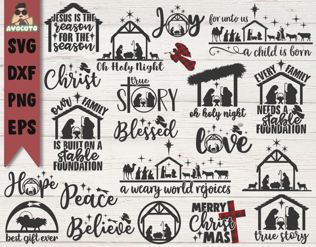 nativity bundle svg / nativity svg / christian christmas decoration s…