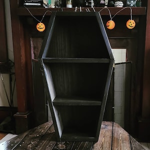 Stained Wood Coffin Shelf
