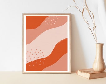 Printable Wall Art | Pink Abstract Art | Digital Download | Minimal Wall Decor | Salmon Decor | Nursery Decor | Pink Valentines Day Decor