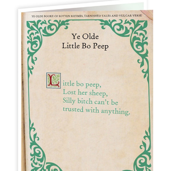 Little Bo Peep Birthday Card | funny rude | offensive inappropriate | For him her | brother sister | friend | colleague