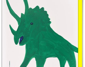 Officiële David Shrigley onbeleefde kaart | Grappige verjaardagskaart voor hem haar | Man Vrouw Mannen Vrouwen Vriend | Een dinosaurus zijn