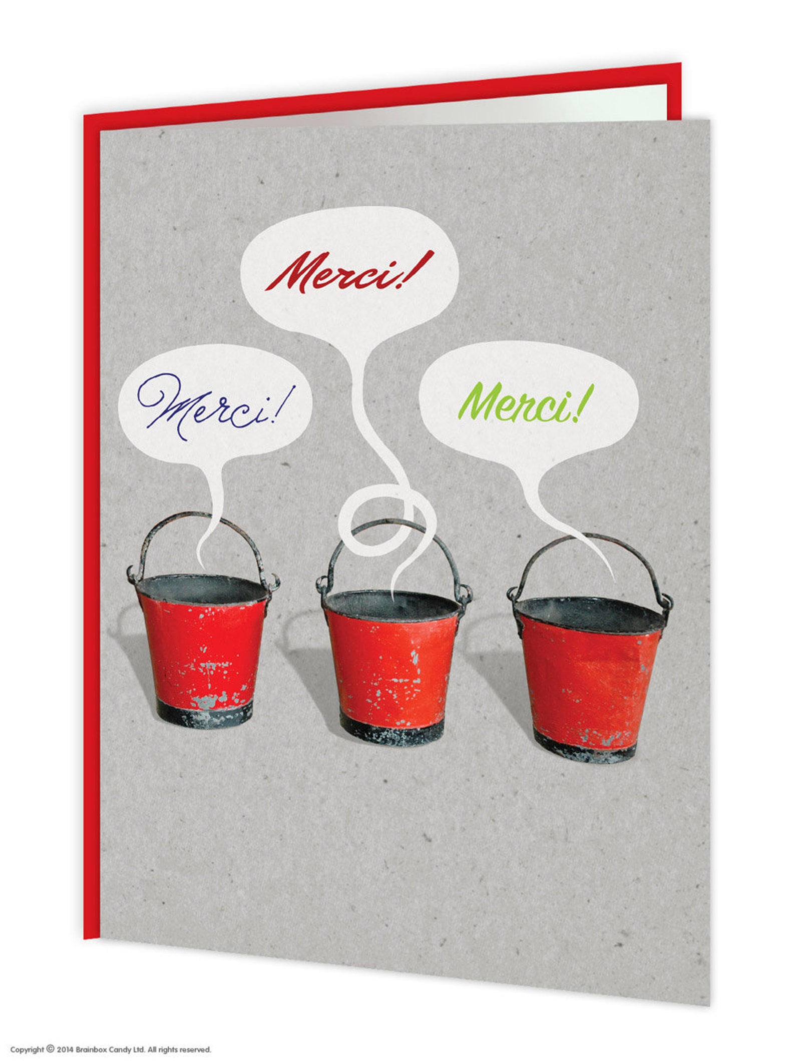 Funny Merci Buckets Thank You Greetings Card for Him Her Etsy