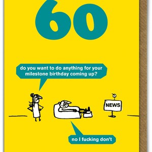 60th Birthday Card | For Him her | Brother Sister | Mum Dad | Age 60 Milestone