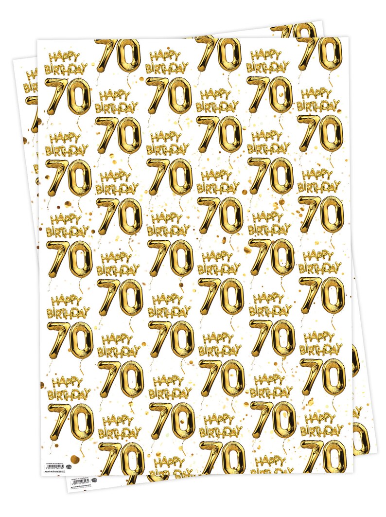 Emballage cadeau pour 70e anniversaire Pour Lui Elle Ami Hommes Femmes Maman Papa Nan Grand-père Tante Oncle Papier cadeau pour 70e anniversaire image 3