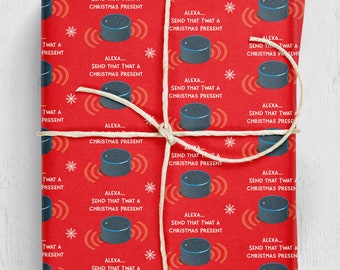 Funny Rude Offensive Christmas Gift Wrap | For Him Her or Anyone With a Cheeky Sense of Humour | Xmas Wrapping Paper - Alexa