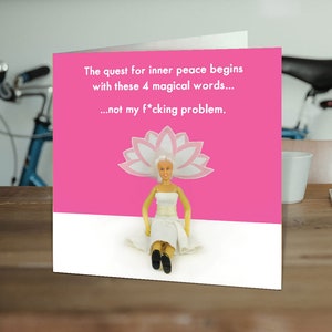 Funny Cards for Her | Birthday Cards for Her Him Men Women | Wife Girlfriend | Mum Nan | Friend Colleague | Yoga Lovers Inner Peace