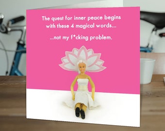 Funny Cards for Her | Birthday Cards for Her Him Men Women | Wife Girlfriend | Mum Nan | Friend Colleague | Yoga Lovers Inner Peace