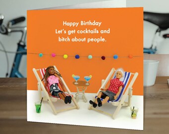 Lustige Karten für Sie | Geburtstagskarten für Sie Herren Damen | Frau Freundin | Mama Nan | Freund Kollege | Trinkt und meckert über Menschen