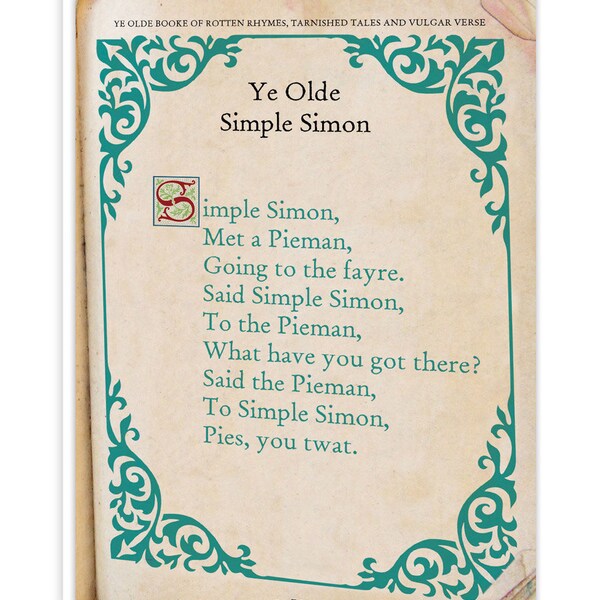 Simple Simon Birthday Card | funny rude | offensive inappropriate | For him her | brother sister | friend | colleague