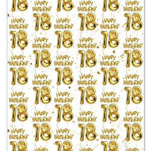 18th Birthday Gift Wrap For Boy Girl Friend Mate Bestie Son Daughter Niece Nephew Wrapping Paper For 18th Birthday image 7