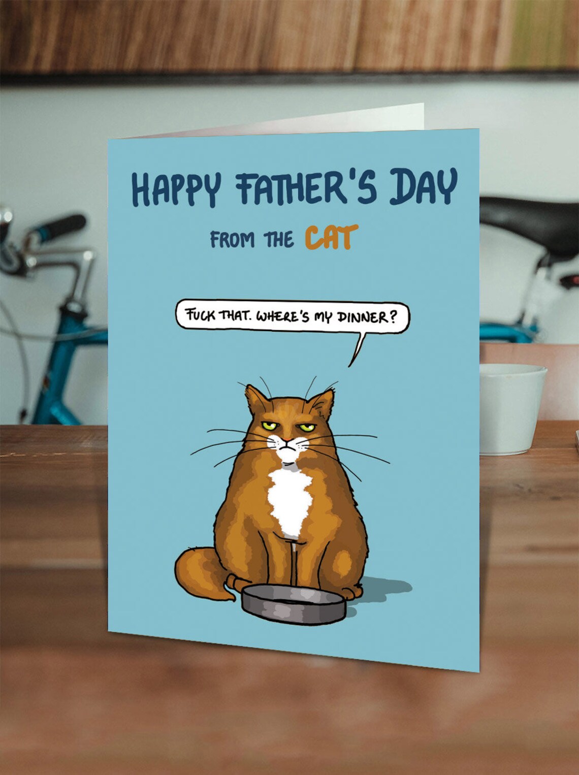 Funny Father's Day Cards From the Cat Cheeky Cards for Etsy UK