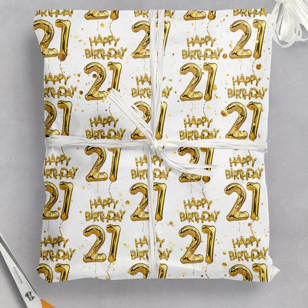 21st Birthday Gift Wrap | For Boy Girl | Friend Mate Bestie | Son Daughter | Niece Nephew | Wrapping Paper For 21st Birthday