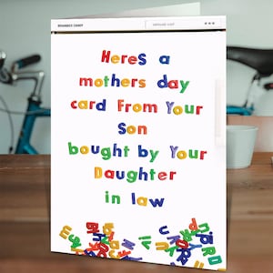 Funny Mother's Day Card | From Son | cheeky mothers day cards | Hilarious Mother's Day Card From Son Bought By Daughter In Law