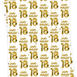 18th Birthday Gift Wrap For Boy Girl Friend Mate Bestie Son Daughter Niece Nephew Wrapping Paper For 18th Birthday image 3