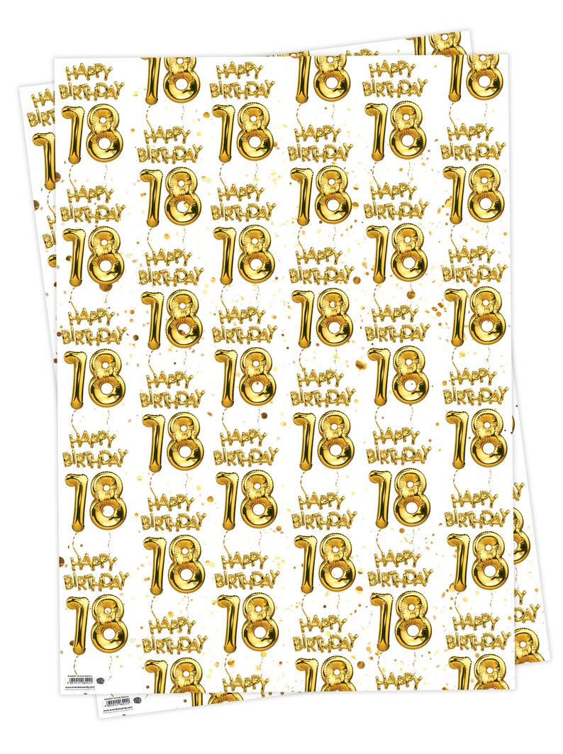 18th Birthday Gift Wrap For Boy Girl Friend Mate Bestie Son Daughter Niece Nephew Wrapping Paper For 18th Birthday image 3