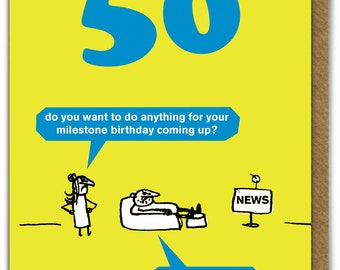 Funny 50th Birthday Card By Modern Toss | 50th Cards | Rude 50th Birthday Card | Cheeky Humour Cards For Him Her Friends | Age 50 Milestone