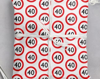 40th Birthday Gift Wrap | For Him Her | Friend Mate Bestie | Men Women | Son Daughter | Wrapping Paper For 40th Birthday