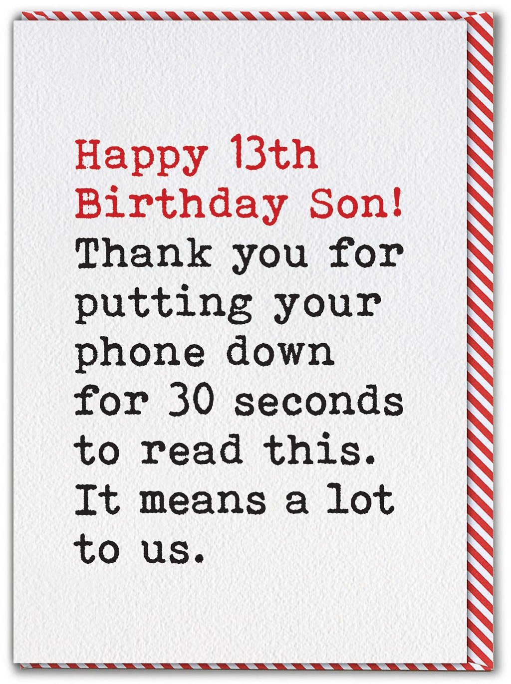 Funny 13th Birthday Card for Son Cheeky Son Cards - Etsy UK