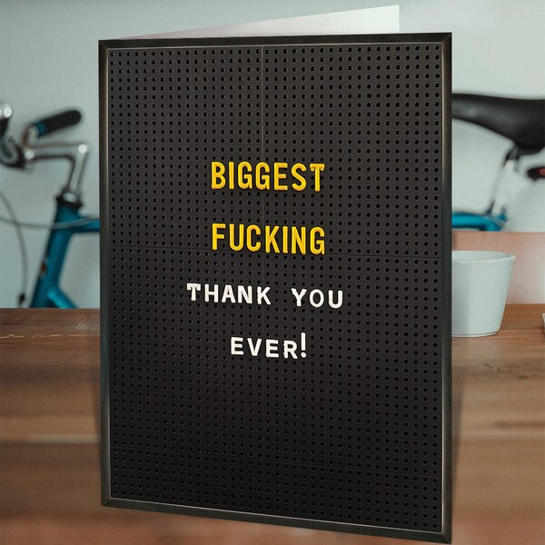 Funny Thank You Cards | Hilarious Cards To Say Thanks - Biggest Fucking Thank You Ever!