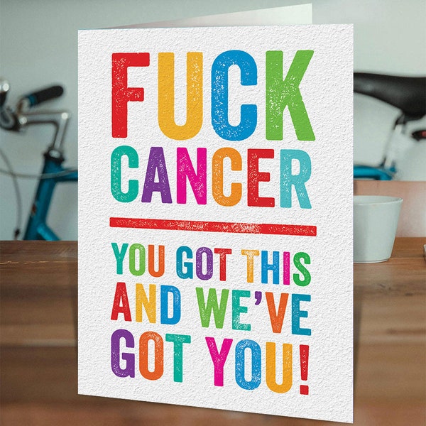 Carte de combat contre le cancer | Carte de soutien contre le cancer | Cancer carte | Pour les amis, les proches | Fuck Cancer, vous l'avez et nous vous avons !