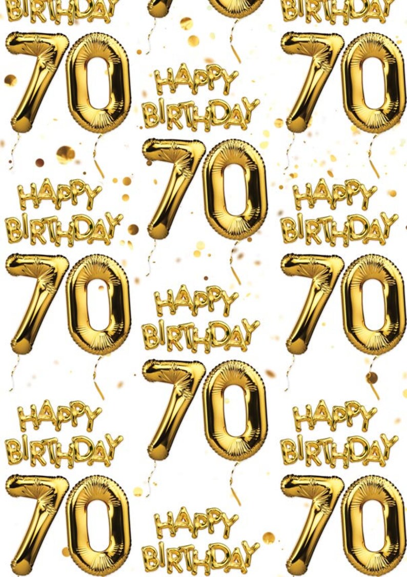 Emballage cadeau pour 70e anniversaire Pour Lui Elle Ami Hommes Femmes Maman Papa Nan Grand-père Tante Oncle Papier cadeau pour 70e anniversaire image 2