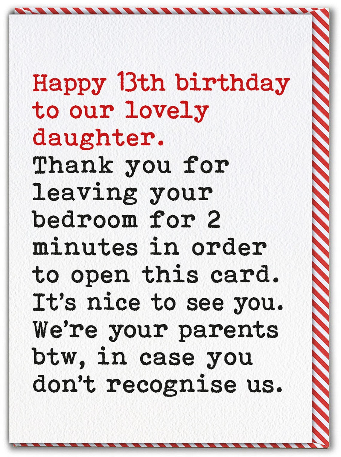 Funny 13th Birthday Card for Daughter Cheeky Daughter Cards Etsy UK