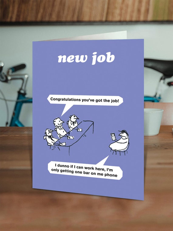 Funny New Job Card Official Modern Toss Funny Birthday | Etsy