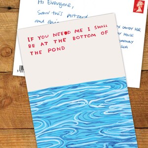 Official David Shrigley Postcard | For Him Her | Husband Wife | Friend Colleague | Shrigley Art Print | Bottom Of The Pond