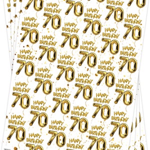 Emballage cadeau pour 70e anniversaire Pour Lui Elle Ami Hommes Femmes Maman Papa Nan Grand-père Tante Oncle Papier cadeau pour 70e anniversaire image 4