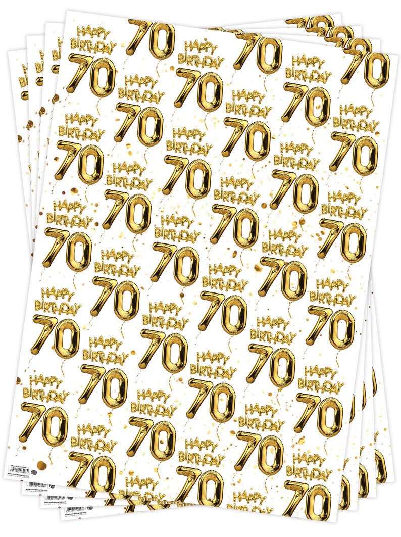 Emballage cadeau pour 70e anniversaire Pour Lui Elle Ami Hommes Femmes Maman Papa Nan Grand-père Tante Oncle Papier cadeau pour 70e anniversaire image 4