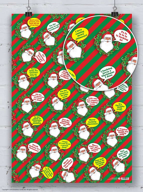 Christmas Wrapping Paper Secret Santa Gift Wrap Funny RUDE Hilarious Cheeky  Xmas