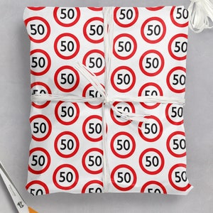 Papier cadeau 50e anniversaire | Pour Lui Elle | Meilleure amie, meilleure amie | Hommes Femmes | Maman Papa Fils Fille | Papier cadeau pour 50 ans