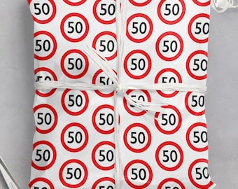 50th Birthday Gift Wrap | For Him Her | Friend Mate Bestie | Men Women | Mum Dad Son Daughter | Wrapping Paper For 50th Birthday