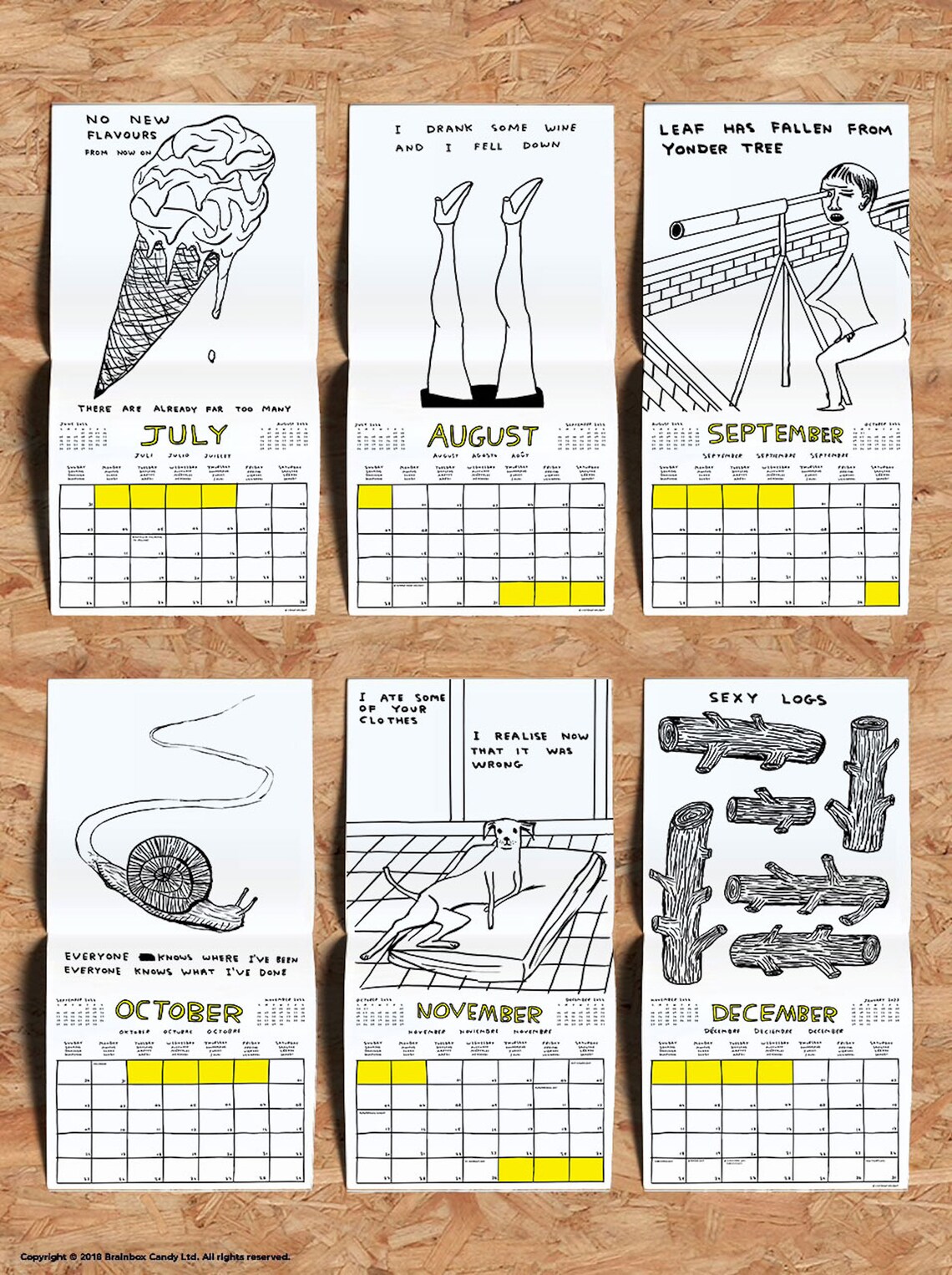 2022 Wall Calendar by David Shrigley Funny Gifts for Him or Etsy UK