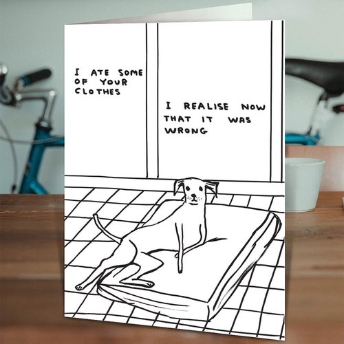 Funny Man David Shrigley Geburtstagsgrußkarte Lustige Komödie Humor Neuheit Frecher 223083455979 Sarcastic T Shirt
