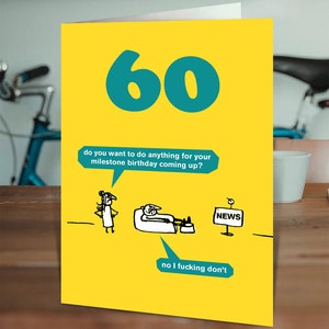 60th Birthday Card | For Him her | Brother Sister | Mum Dad | Age 60 Milestone